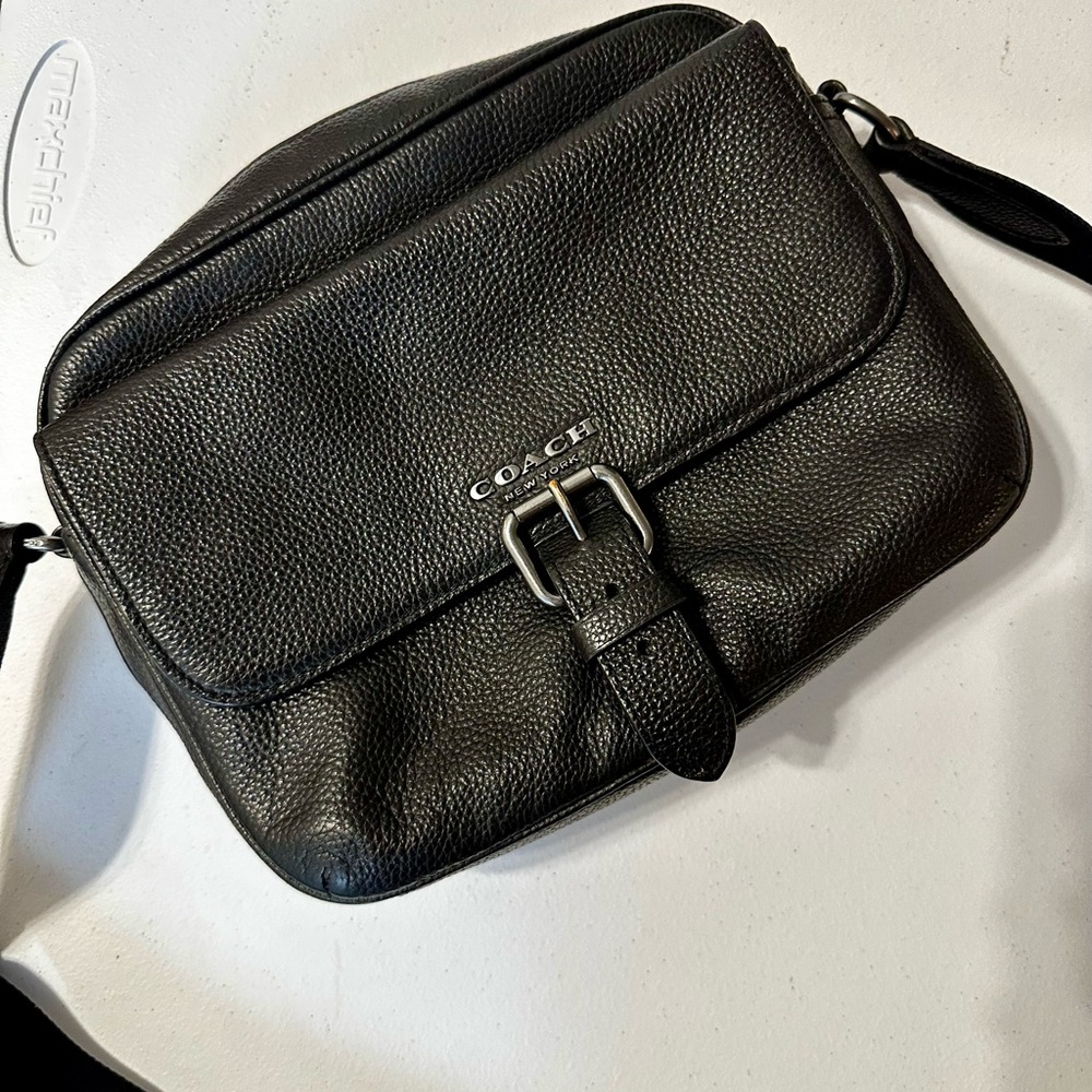 Auth COACH Hudson Crossbody Bag C5399 Leather Black